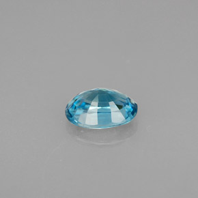 Zircone naturale blu da 1,23 ct, taglio ovale, VVS-VS