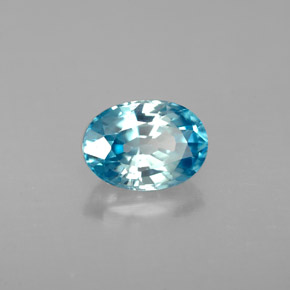 Zircone naturale blu da 1,41 ct, taglio ovale, VVS-VS