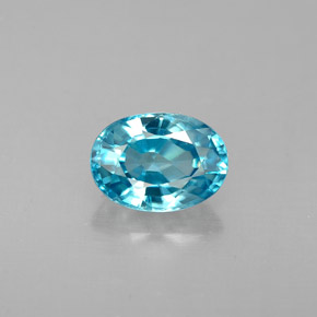 Zircone naturale blu da 1,37 ct, taglio ovale, VS