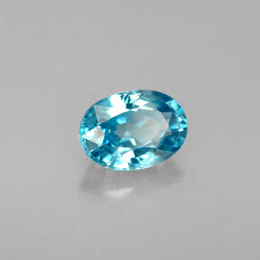 Zircone naturale blu da 1,37 ct, taglio ovale, VS