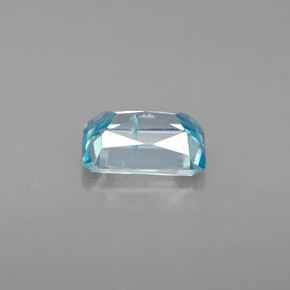 Zircone naturale blu da 1,38 ct, taglio smeraldo, VS