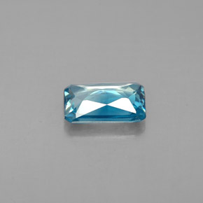 Zircone naturale blu da 1,04 ct, taglio smeraldo, VVS-VS