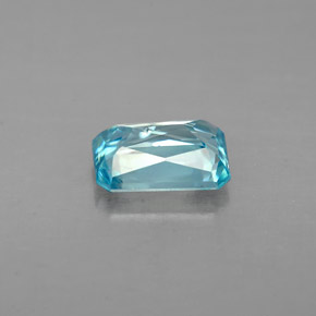 Zircone naturale blu da 1,45 ct, taglio smeraldo, VS