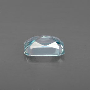 Zircone naturale blu da 1,40 ct, taglio smeraldo, VVS-VS