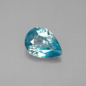 Zircone naturale blu da 1,50 ct, taglio a pera, VVS-VS