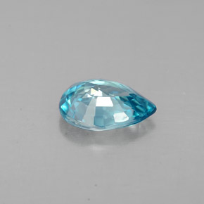 Zircone naturale blu da 1,45 ct, taglio a pera, VVS