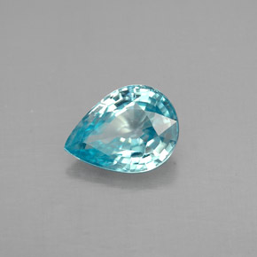 Zircone naturale blu da 1,53 ct, taglio a pera, VVS