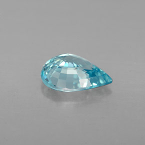 Zircone naturale blu da 1,53 ct, taglio a pera, VVS