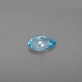 Zircone naturale blu da 1,29 ct, taglio a pera, VVS-VS