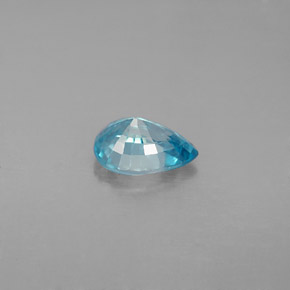 Zircone naturale blu da 1,58 ct, taglio a pera, VVS-VS