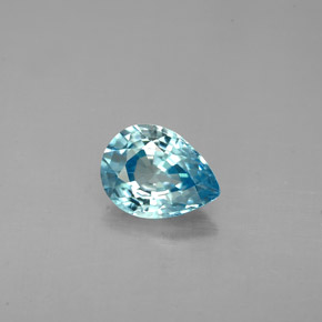 Zircone naturale blu da 1,54 ct, taglio a pera, VVS-VS