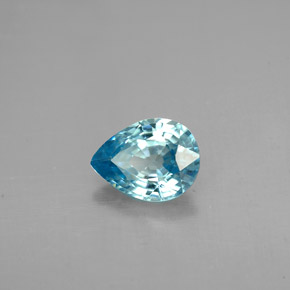 Zircone naturale blu da 1,54 ct, taglio a pera, VVS-VS