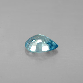 Zircone naturale blu da 1,54 ct, taglio a pera, VVS-VS