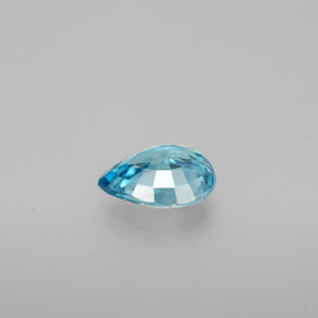 Zircone naturale blu da 1,38 ct, taglio a pera, VS