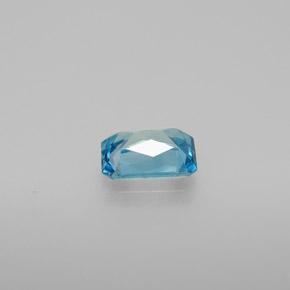 Zircone naturale blu da 1,17 ct, taglio smeraldo, VVS-VS