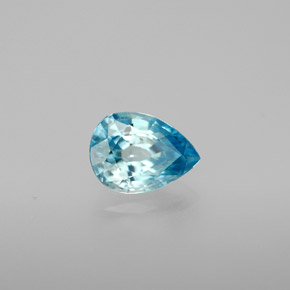 Zircone naturale blu da 1,30 ct, taglio a pera, VVS-VS