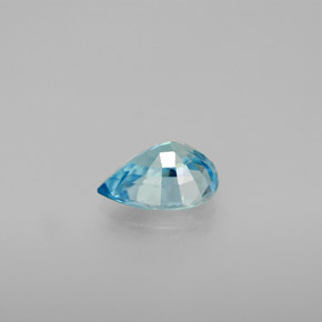 Zircone naturale blu da 1,30 ct, taglio a pera, VVS-VS