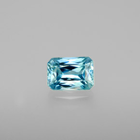Zircone naturale blu da 1,44 ct, taglio smeraldo, VS