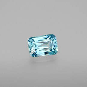 Zircone naturale blu da 1,44 ct, taglio smeraldo, VS