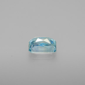 Zircone naturale blu da 1,44 ct, taglio smeraldo, VS