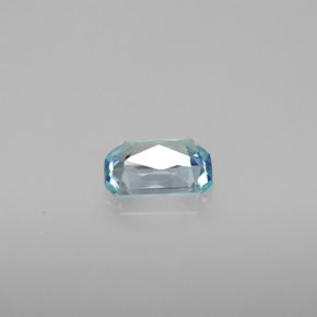 Zircone naturale blu da 1,38 ct, taglio smeraldo, VVS-VS