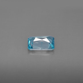 Zircone naturale blu da 1,35 ct, taglio smeraldo, VS