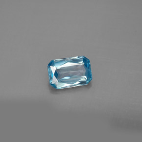 Zircone naturale blu da 1,12 ct, taglio smeraldo, VS