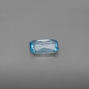 Zircone naturale blu da 1,12 ct, taglio smeraldo, VS