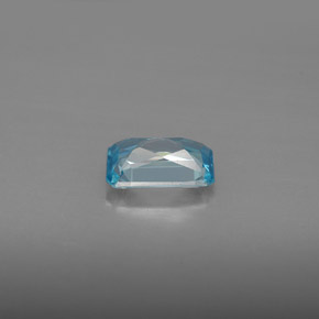 Zircone naturale blu da 1,31 ct, taglio smeraldo, VVS-VS
