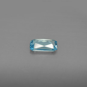 Zircone naturale blu da 0,93 ct, taglio smeraldo, VVS