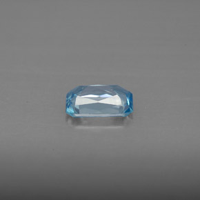 Zircone naturale blu da 1,20 ct, taglio smeraldo, VS