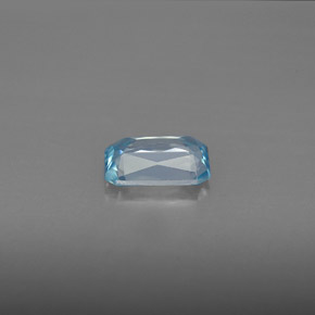 Zircone naturale blu da 1,22 ct, taglio smeraldo, VVS-VS