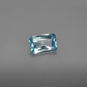 Zircone naturale blu da 1,23 ct, taglio smeraldo, VS