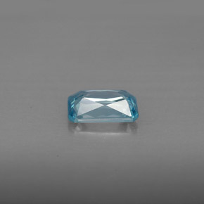 Zircone naturale blu da 1,23 ct, taglio smeraldo, VS