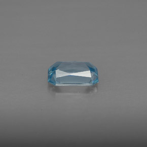 Zircone naturale blu da 1,27 ct, taglio smeraldo, VVS-VS