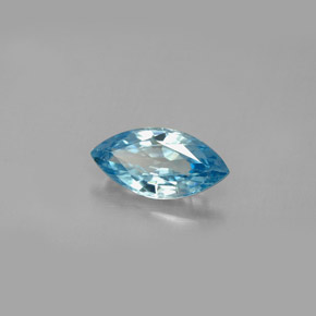 Zircone naturale blu da 1,58 ct, marchesa, VS
