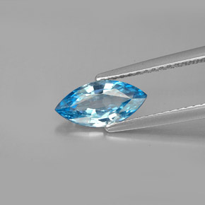 Zircone naturale blu da 1,31 ct, marchesa, VVS-VS