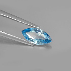 Zircone naturale blu da 1,31 ct, marchesa, VVS-VS
