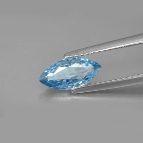 Zircone naturale blu da 1,47 ct, marchesa, VVS-VS