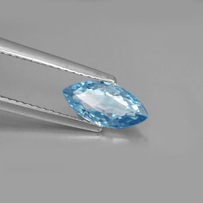Zircone naturale blu da 1,47 ct, marchesa, VVS-VS