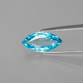 Zircone naturale blu da 1,38 ct, marchesa, VVS-VS