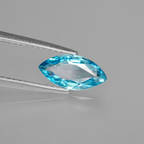 Zircone naturale blu da 1,38 ct, marchesa, VVS-VS