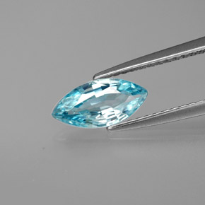 Zircone naturale blu da 1,30 ct, marchesa, VVS-VS