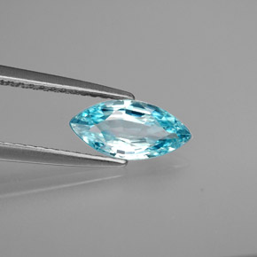 Zircone naturale blu da 1,30 ct, marchesa, VVS-VS