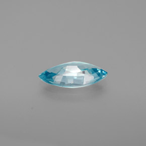 Zircone naturale blu da 1,30 ct, marchesa, VVS-VS