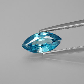 Zircone naturale blu da 1,51 ct, marchesa, VS