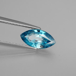 Zircone naturale blu da 1,51 ct, marchesa, VS