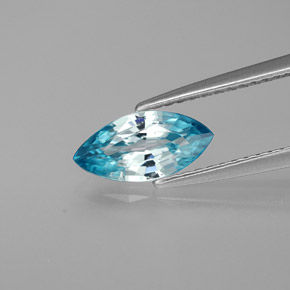 Zircone naturale blu da 1,38 ct, marchesa, VS