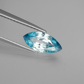 Zircone naturale blu da 1,38 ct, marchesa, VS