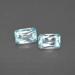 Zircone naturale blu da  ct, taglio smeraldo, VVS-VS